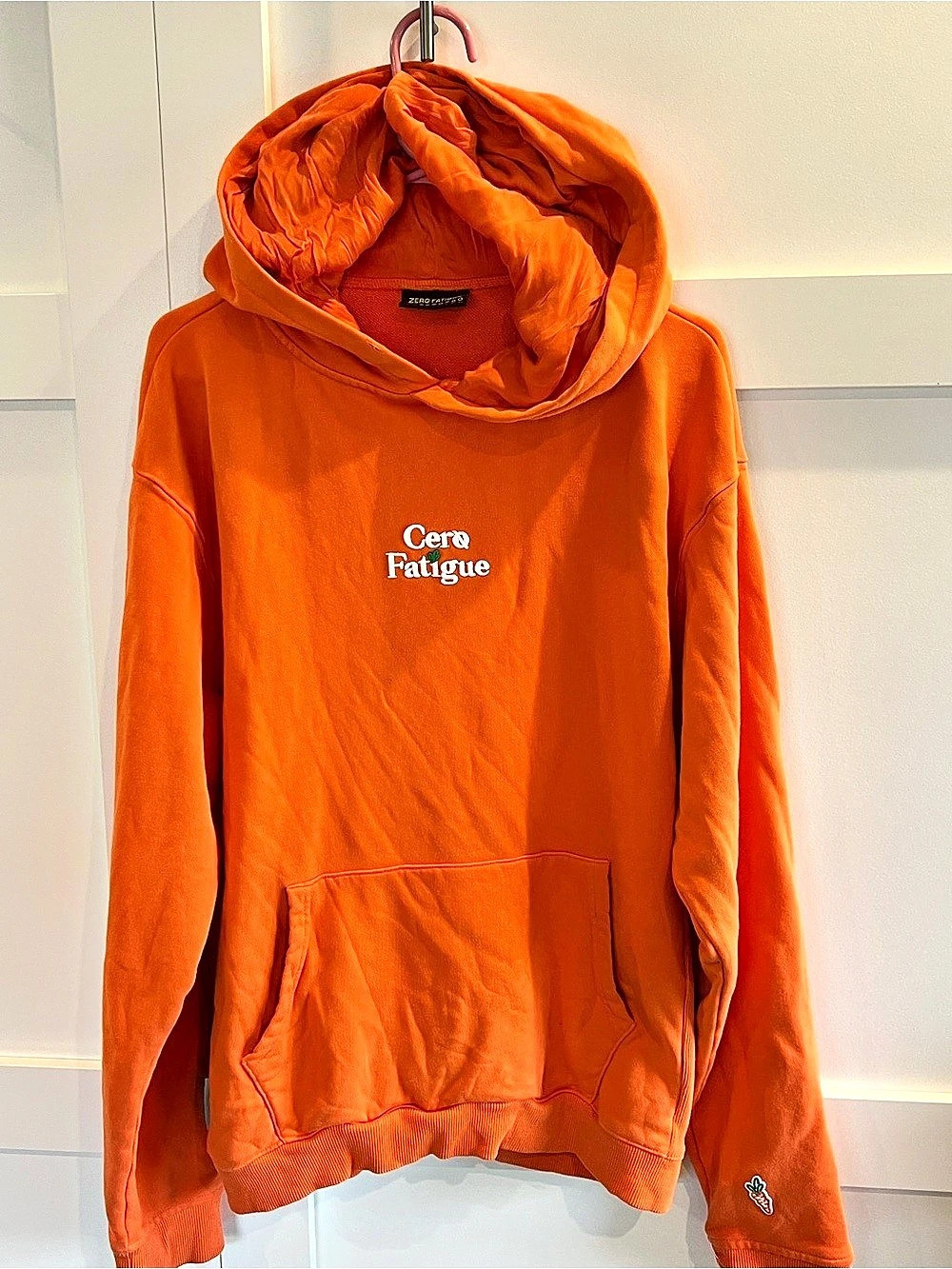 Zero Fatigue Silk Pillow Hoodie Orange Cotton Size Medium